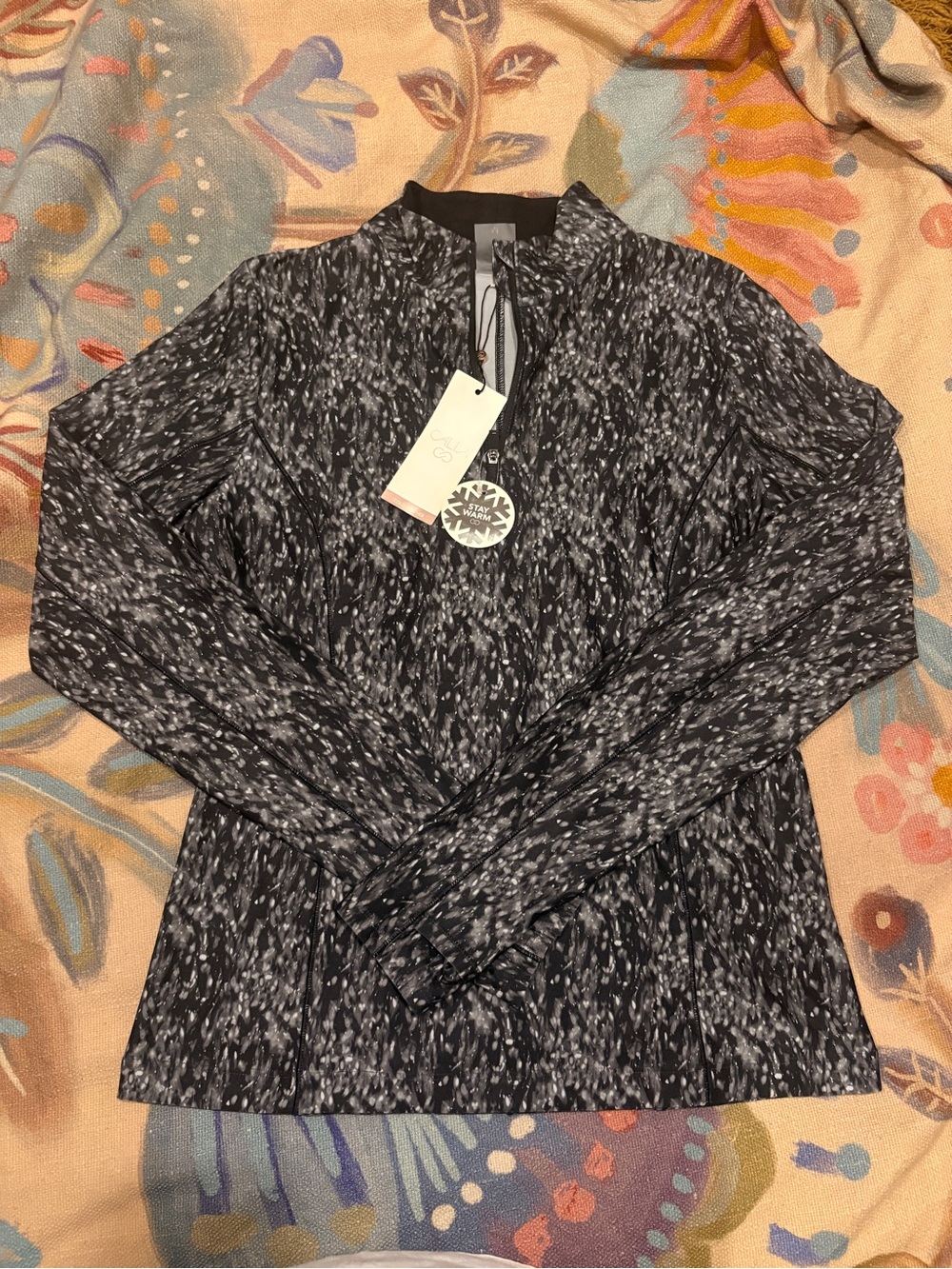 Calia Women's Black Speckled Long-Sleeve Active Jacket